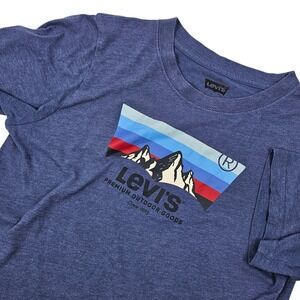 Levis Boy's Size Large 14/16 T-Shirt Graphic Tee Premium Outdoor Goods Blue
